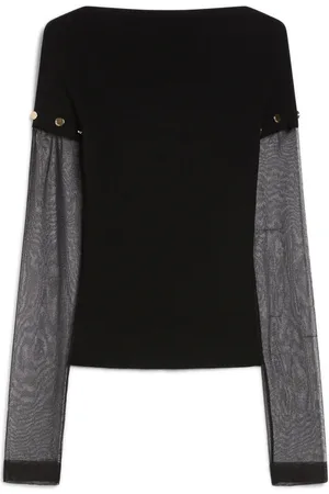 Sportmax Damen, Oberteile, Schwarzk, MGröße: