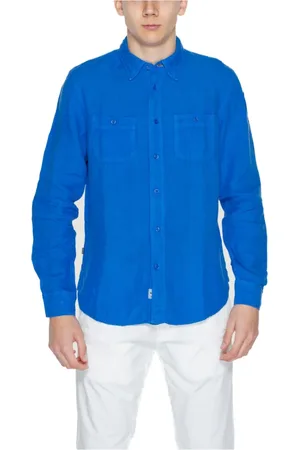 Blauer Herren, Shirts, Blau, LGröße: