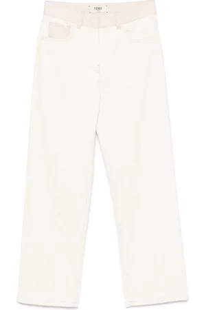 Fendi Damen, Hosen, Weiß, 2XSGröße: