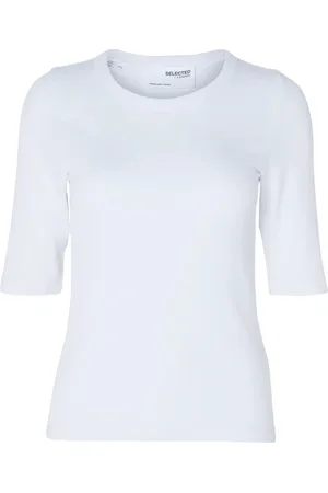 SELECTED Damen, Oberteile, Weiß, LGröße: