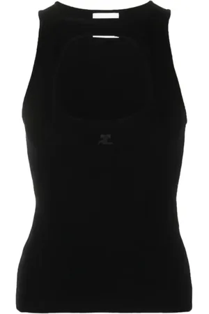 Courrèges Damen, Oberteile, Schwarzk, LGröße: