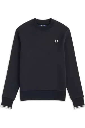 Fred Perry Herren, Sweatshirts & Hoodies, Schwarzk, SGröße:
