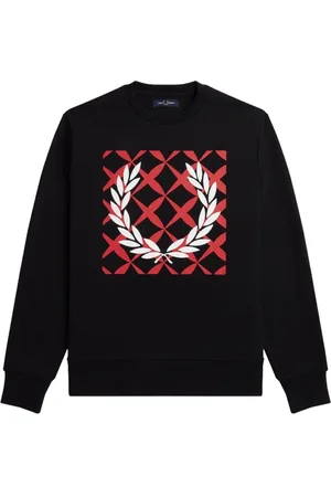Fred Perry Herren, Sweatshirts & Hoodies, Schwarzk, MGröße:
