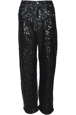 P.A.R.O.S.H. Damen, Jeans, Schwarzk, LGröße: