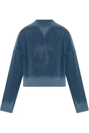Palm Angels Damen, Sweatshirts & Hoodies, Blau, LGröße: