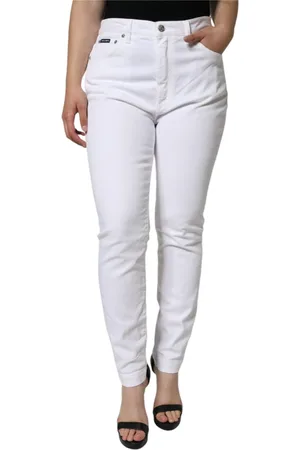 Dolce & Gabbana Damen, Jeans, Weiß, LGröße: