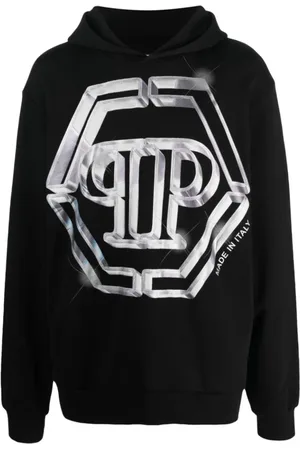 Philipp Plein Herren, Sweatshirts & Hoodies, Schwarzk, LGröße: