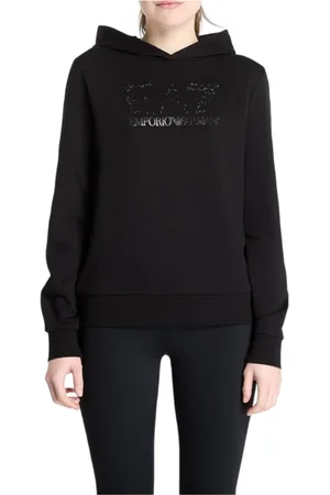 EA7 Damen, Sweatshirts & Hoodies, Schwarzk, MGröße: