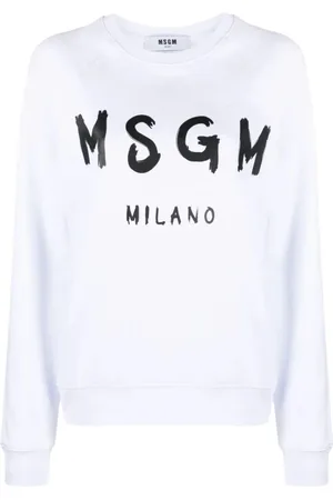 Msgm Damen, Sweatshirts & Hoodies, Weiß, LGröße: