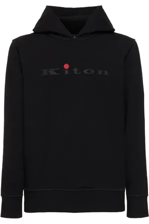 Kiton Herren, Sweatshirts & Hoodies, Schwarzk, LGröße: