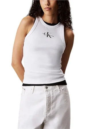 Calvin Klein Damen, Oberteile, Weiß, SGröße: