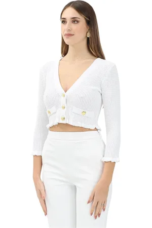 Elisabetta Franchi Damen, Strickwaren, Weiß, XLGröße: