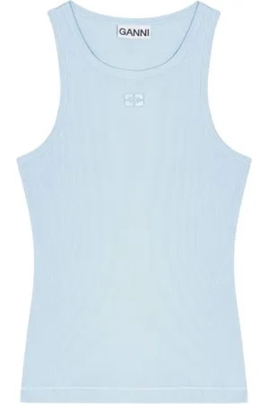 Ganni Damen, Oberteile, Blau, MGröße: