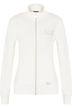 EA7 Damen, Sweatshirts & Hoodies, Weiß, MGröße: