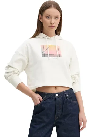 Calvin Klein Damen, Sweatshirts & Hoodies, Weiß, XSGröße: