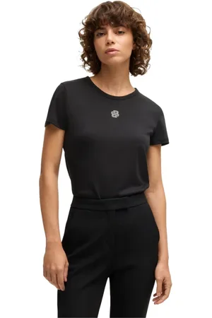 HUGO BOSS Damen, Oberteile, Schwarzk, SGröße: