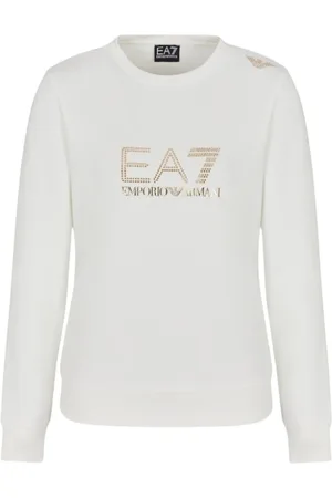 EA7 Damen, Sweatshirts & Hoodies, Weiß, SGröße: