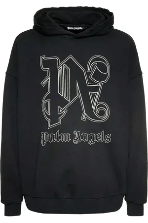 Palm Angels Herren, Sweatshirts & Hoodies, Schwarzk, MGröße: