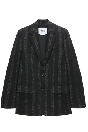 Msgm Damen, Jacken, Schwarzk, XSGröße: