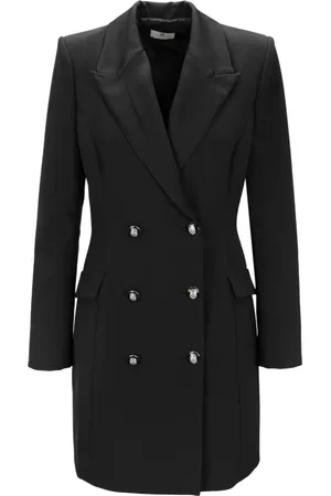 Elisabetta Franchi Damen, Mäntel, Schwarzk, SGröße:
