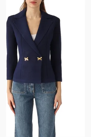 Elisabetta Franchi Damen, Jacken, Blau, XSGröße: