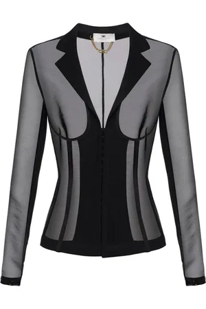 Elisabetta Franchi Damen, Jacken, Schwarzk, MGröße: