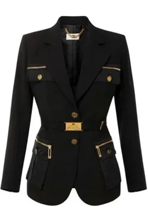Elisabetta Franchi Damen, Jacken, Schwarzk, XSGröße: