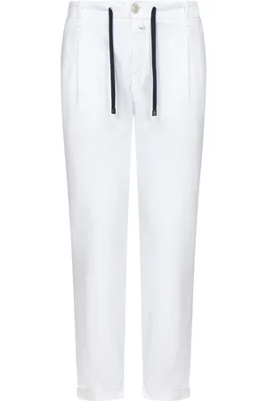 Hand Picked Herren, Hosen, Weiß, W33Größe: