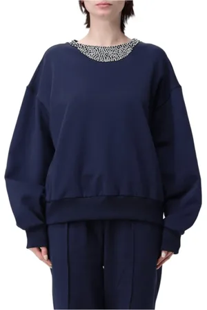 Twin-Set Damen, Sweatshirts & Hoodies, Blau, MGröße: