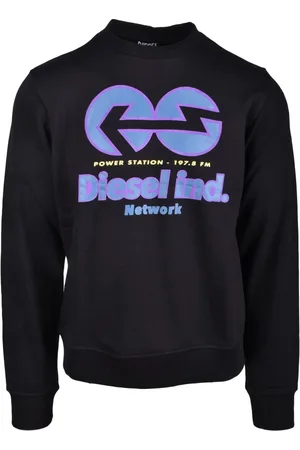 Diesel Herren, Sweatshirts & Hoodies, Schwarzk, MGröße: