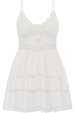 LOVESHACKFANCY Damen, Kleider, Weiß, SGröße: