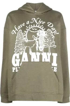 Ganni Damen, Sweatshirts & Hoodies, Grün, 2XS/XSGröße: