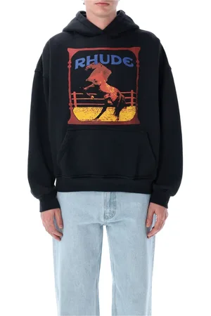 Rhude Herren, Sweatshirts & Hoodies, Schwarzk, MGröße: