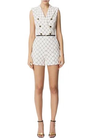 Elisabetta Franchi Damen, Jumpsuits & Playsuits, Weiß, MGröße: