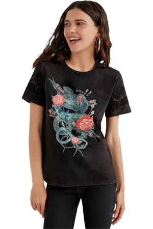 Desigual Damen, Oberteile, Schwarzk, XSGröße: