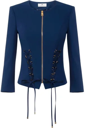 Elisabetta Franchi Damen, Jacken, Blau, 2XLGröße:
