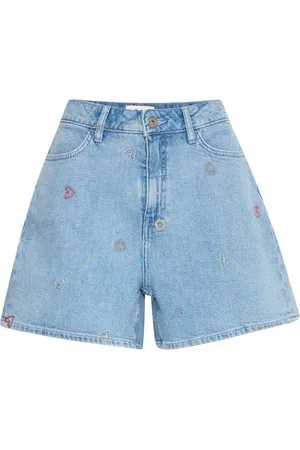 Ichi Damen, Shorts, Blau, MGröße: