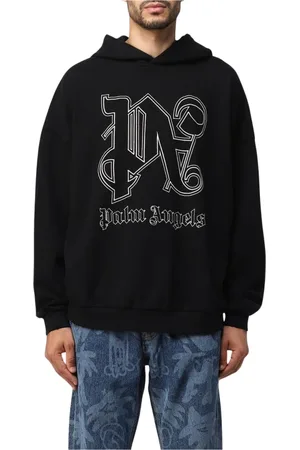 Palm Angels Herren, Sweatshirts & Hoodies, Schwarzk, LGröße: