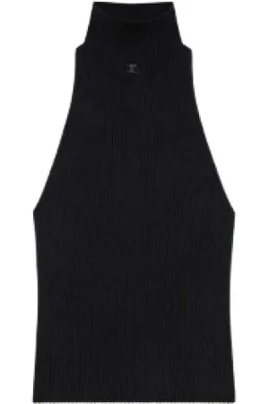 Courrèges Damen, Oberteile, Schwarzk, SGröße: