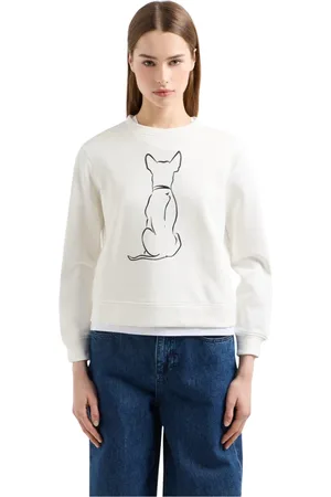 Emporio Armani Damen, Sweatshirts & Hoodies, Weiß, LGröße: