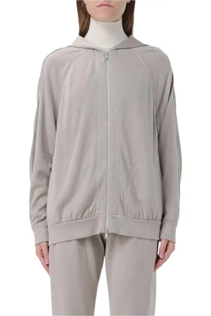 Brunello Cucinelli Damen, Sweatshirts & Hoodies, Grau, LGröße: