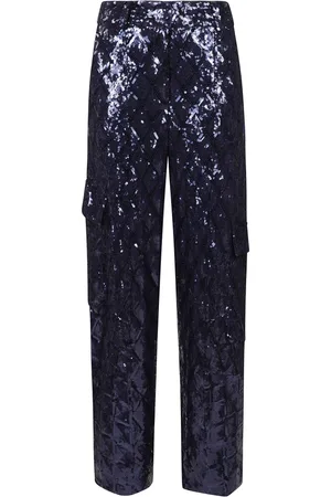 ROTATE Damen, Hosen, Blau, MGröße: