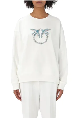 Pinko Damen, Sweatshirts & Hoodies, Weiß, MGröße: