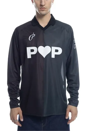Pop Trading Company Herren, Oberteile, Schwarzk, SGröße: