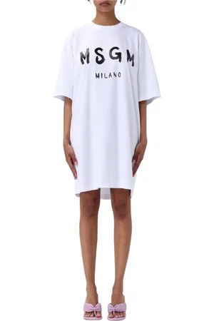 Msgm Damen, Kleider, Weiß, SGröße: