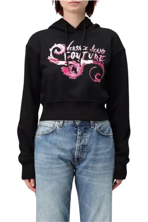 VERSACE Damen, Sweatshirts & Hoodies, Schwarzk, MGröße: