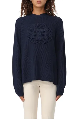 Twin-Set Damen, Sweatshirts & Hoodies, Blau, LGröße: