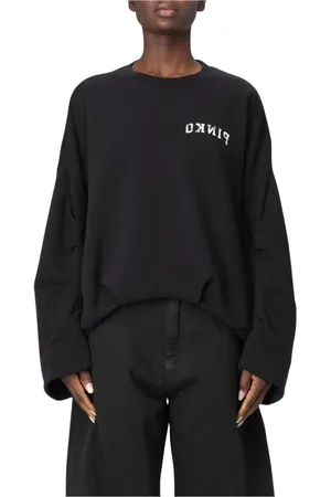 Pinko Damen, Sweatshirts & Hoodies, Schwarzk, MGröße: