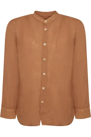 120% Lino Herren, Shirts, Braun, LGröße: