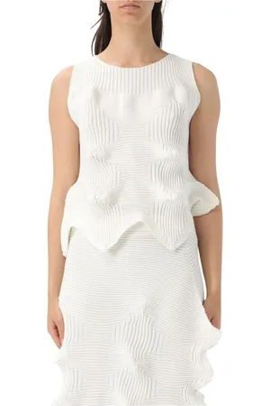 Issey Miyake Damen, Oberteile, Weiß, MGröße: